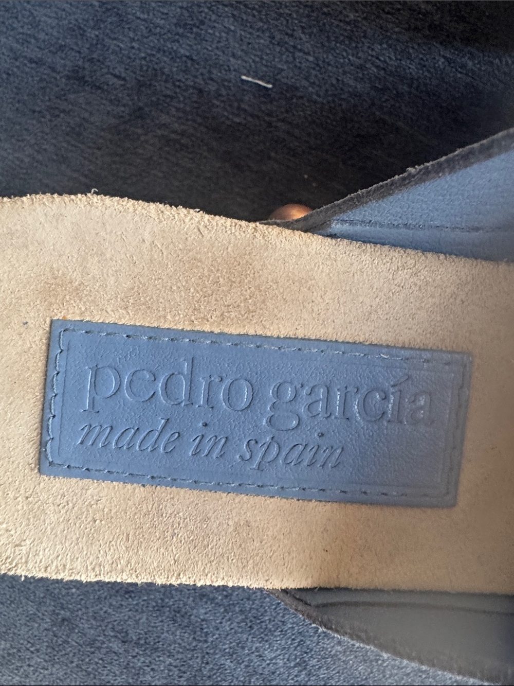 Pedro Garcia Light periwinkle blue Suede Crossover Slide Sandals - Picture 2 of 5